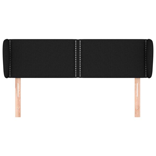 vidaXL sengegavl med kanter 147x23x78/88 cm stof sort