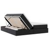 vidaXL Seng med opbevaring og madras Sort 200 x 200 cm Faux l&aelig;der