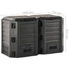 vidaXL kompostbeholder 800 l sort
