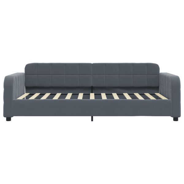 vidaXL daybed 80x200 cm velour m&oslash;rkegr&aring;