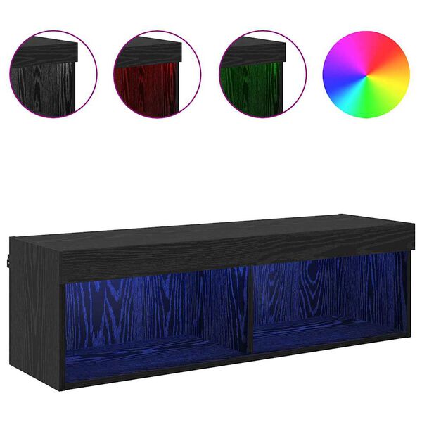 vidaXL TV v&aelig;gskab Panama Sort eg 100 x 30 x 30 cm Konstrueret tr&aelig;