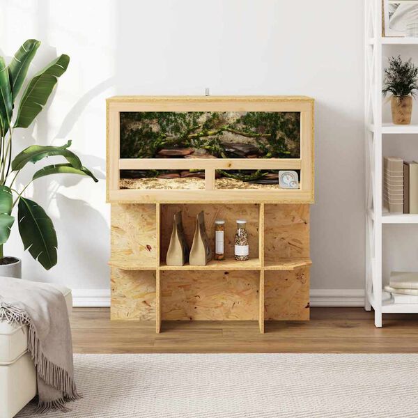 vidaXL Terrariumbase med hylde Brun 80 x 40 x 50 cm OSB