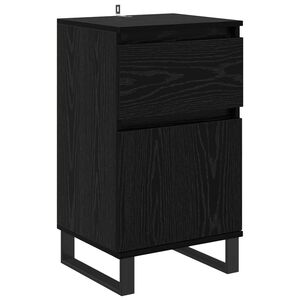 vidaXL Sideboard med skuffe Sort eg 35 x 40 x 70 cm Konstrueret tr&aelig;