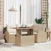 vidaXL Havesofa S&aelig;t med opbevaring 5 pcs Beige Poly rattan