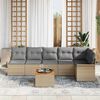 vidaXL Havesofa S&aelig;t med pude 7 pcs Beige polyrattan