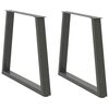 vidaXL spisebordsben V-formet 2 stk. antracit 80x(72-73,3) cm st&aring;l