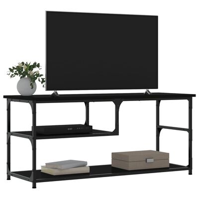vidaXL tv-bord 103x38x46,5 cm konstrueret træ og stål sort