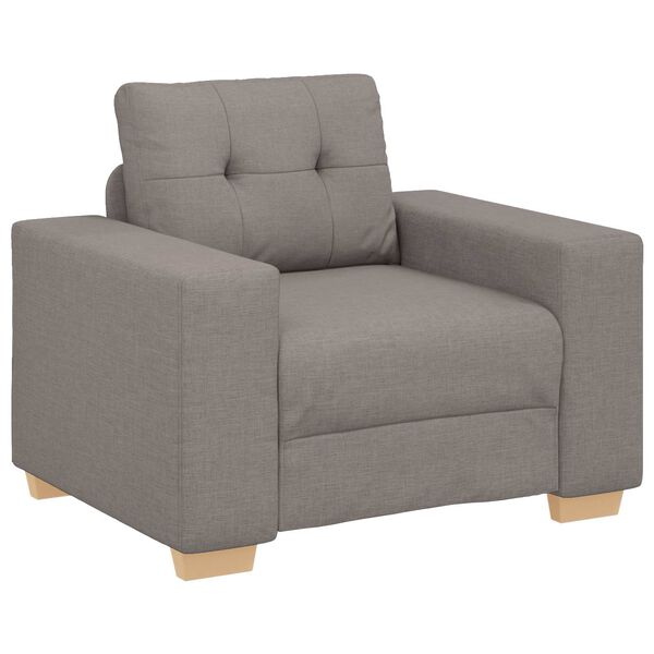 vidaXL Sofa 3 pcs Gråbrun Linned-blandet stof