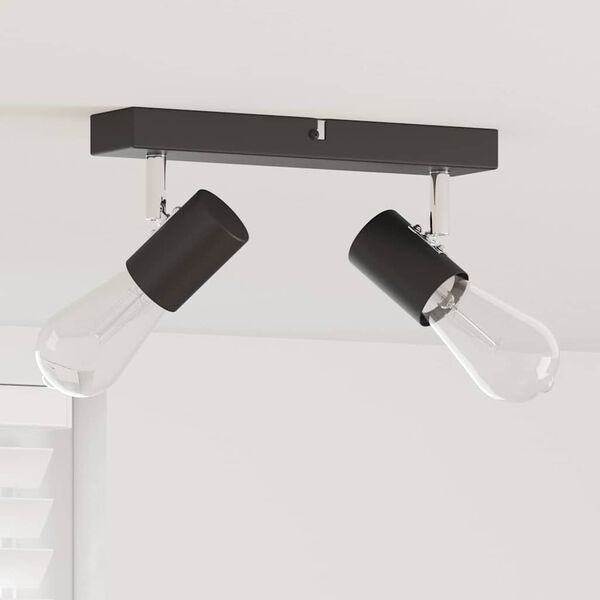 vidaXL Loftsspot med spotlights Sort 26 x 6,5 x 11,5 cm Metal