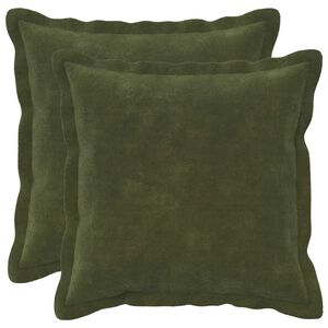 vidaXL Pudebetr&aelig;k 2 pcs HOUTEN Gr&oslash;n 35 x 35 cm Mikrofiber Fleece