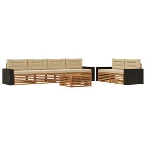 vidaXL Udend&oslash;rs sofagruppe 7 stk. Naturlig og Beige Polyester
