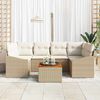 vidaXL Havesofa S&aelig;t med opbevaring 7 pcs Beige og creme polyrattan