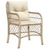 vidaXL Have Spisebordss&aelig;t med pude 7 pcs Beige polyrattan