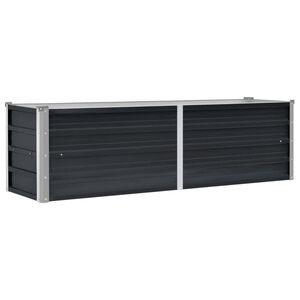 vidaXL h&aelig;vet plantekasse 160x40x45 cm galvaniseret st&aring;l antracitgr&aring;