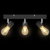 vidaXL Loftsspot med spotlights Sort 38 x 6,5 x 11,5 cm Metal