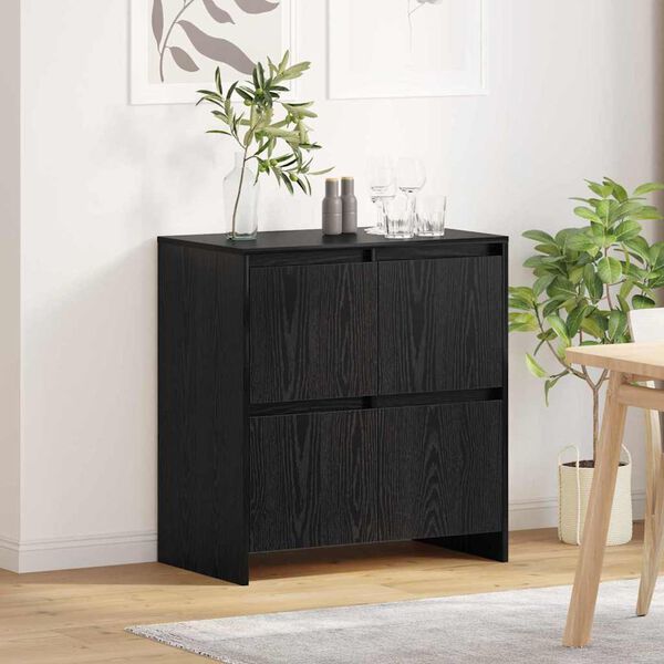 vidaXL Sideboard Sort eg 70 x 41 x 75 cm Konstrueret tr&aelig;