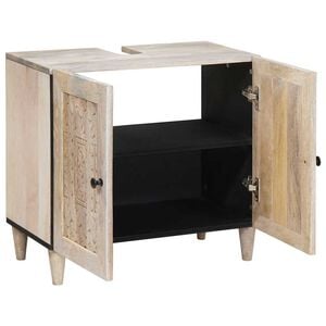 vidaXL Badev&aelig;relsesskab V&aelig;gmonteret med d&oslash;r Hvid 62 x 33 x 58 cm