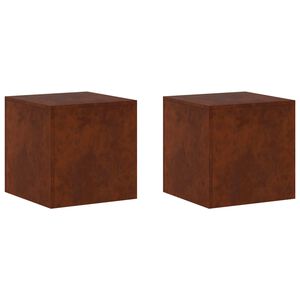 vidaXL Planteholder 2 pcs Rusten 40 x 40 x 40 cm Cortenst&aring;l