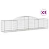 vidaXL buede gabionkurve 3 stk. 300x50x60/80 cm galvaniseret jern