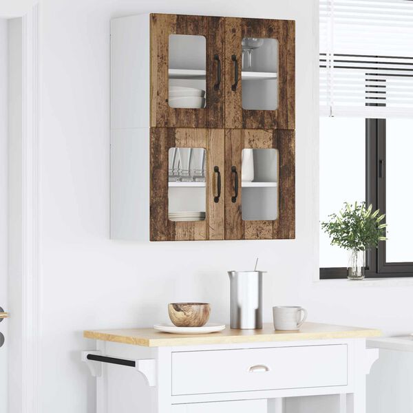 vidaXL K&oslash;kkenskab 2 pcs Gammelt tr&aelig; 60 x 31 x 40 cm Konstrueret tr&aelig;