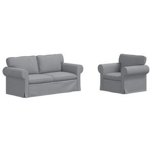 vidaXL Sofa S&aelig;t 2 stk. Lysegr&aring; Stof