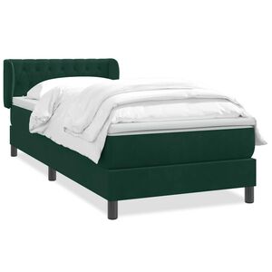 vidaXL kontinentalseng med madras m&oslash;rkegr&oslash;n 80x220 cm fl&oslash;jl