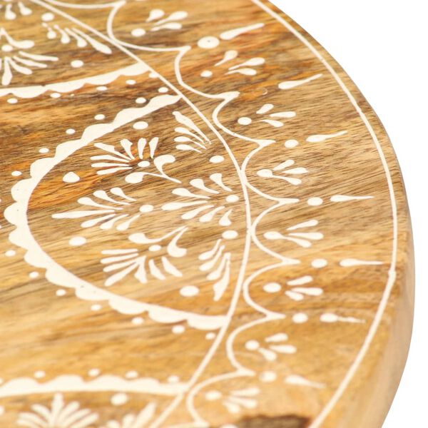 vidaXL h&aring;ndmalet taburet 38x38x35 cm massivt mangotr&aelig;