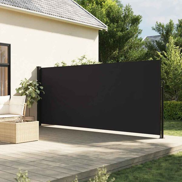 vidaXL sammenrullelig sidemarkise 160 x 600 cm sort