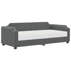 vidaXL daybed med madras 80x200 cm stof m&oslash;rkegr&aring;