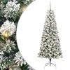 vidaXL Kunstigt Hinged Juletr&aelig; 300 LED'er Gr&oslash;n og Hvid 180 cm