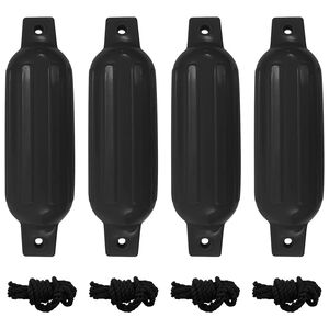 vidaXL b&aring;dfendere til b&aring;d 4 stk. &Oslash; 11x40 cm PVC sort