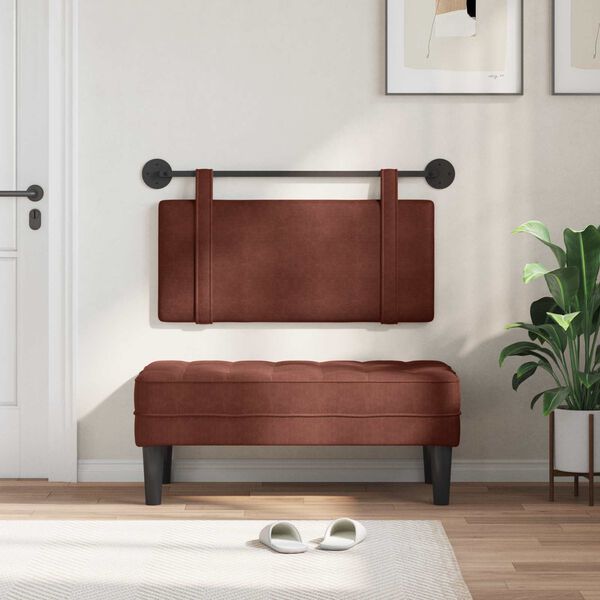 vidaXL H&aelig;ngende Hovedgavl Skinnende Brun 100 x 55 x 5 cm Antik PU