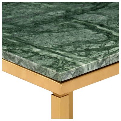 vidaXL sofabord 60x60x35 cm ægte sten med marmortekstur grøn