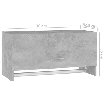 vidaXL garderobe 70x32,5x35 cm spånplade betongrå
