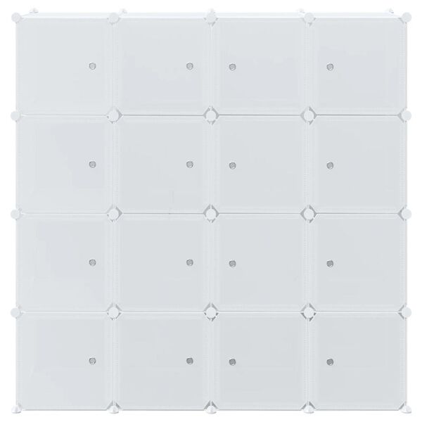 vidaXL kubeformede opbevaringskasser 16 stk. med hængende stænger PP