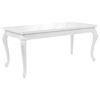 vidaXL spisebord 179 x 89 x 81 cm hvid h&oslash;jglans