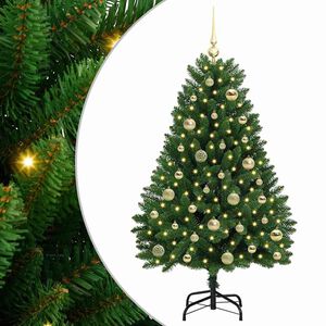 vidaXL Kunstigt Hinged Juletr&aelig; 150 LED'er Gr&oslash;n 120 cm PVC og St&aring;l