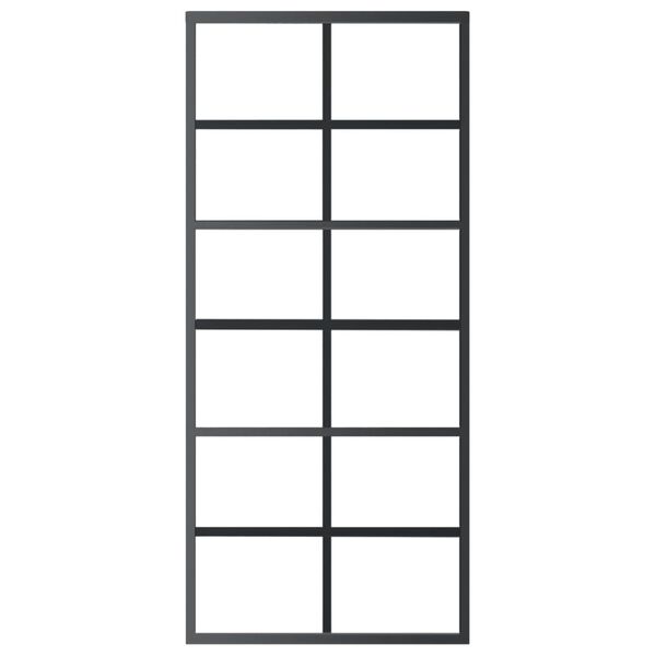 vidaXL skydedør m. monteringssæt 90x205 cm sikkerhedsglas og aluminium