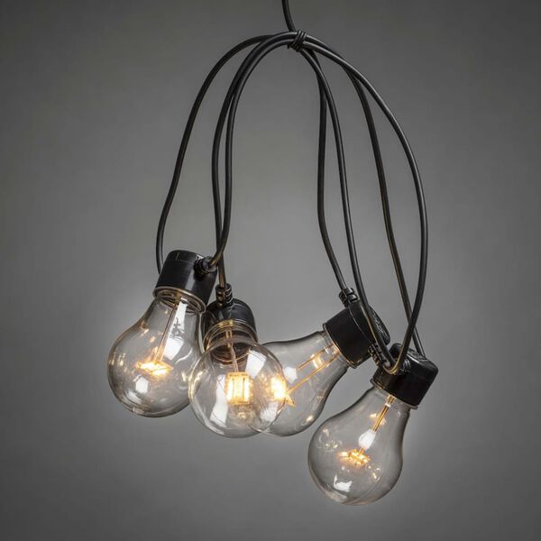 KONSTSMIDE lysk&aelig;de med 20 transparente lamper ekstra varmt lys