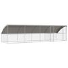 vidaXL Hundehus 4 stk. S&oslash;lv 8 x 2 x 2 m Galvaniseret st&aring;l