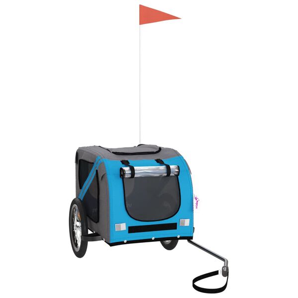 vidaXL cykeltrailer til k&aelig;ledyr oxfordstof og jern bl&aring; og gr&aring;