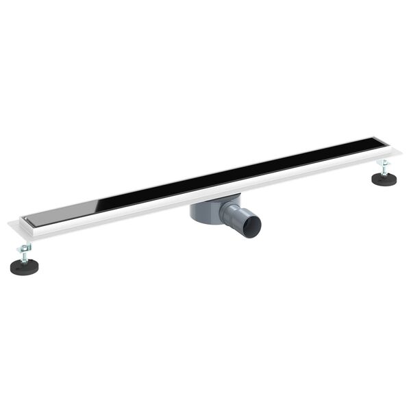 vidaXL Bruseafl&oslash;b Glasd&aelig;ksel med 360&deg; Siphon Sort 90 cm