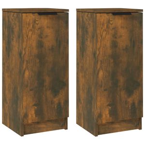 vidaXL sk&aelig;nke 2 stk. 30x30x70 cm konstrueret tr&aelig; r&oslash;get egetr&aelig;