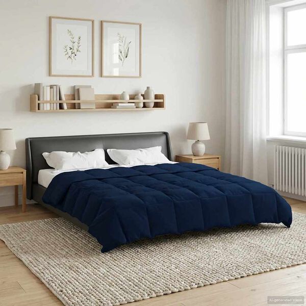 vidaXL Hel&aring;rs dyne Quilting M&oslash;rk bl&aring; 220 x 240 cm Mikrofiber