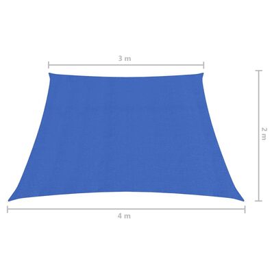 vidaXL solsejl 3/4x2 m 160 g/m² HDPE blå