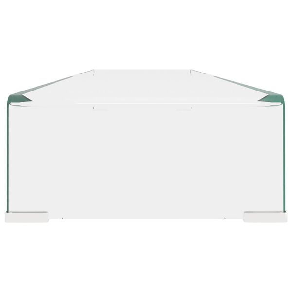 vidaXL TV-stander/monitorstand klart glas 120x30x13 cm