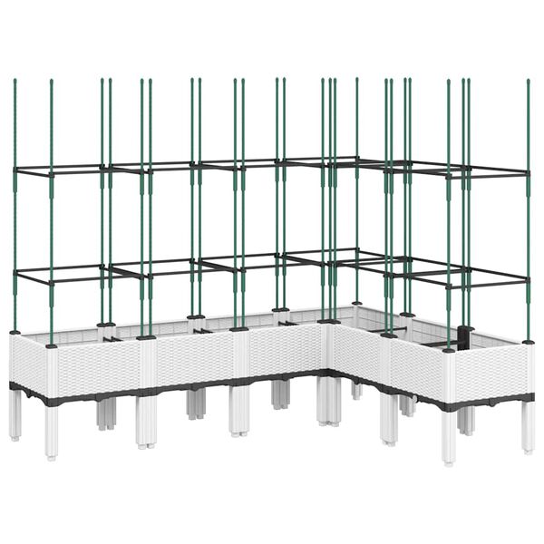 vidaXL plantekasse med espalier 160x120x142,5 cm PP hvid