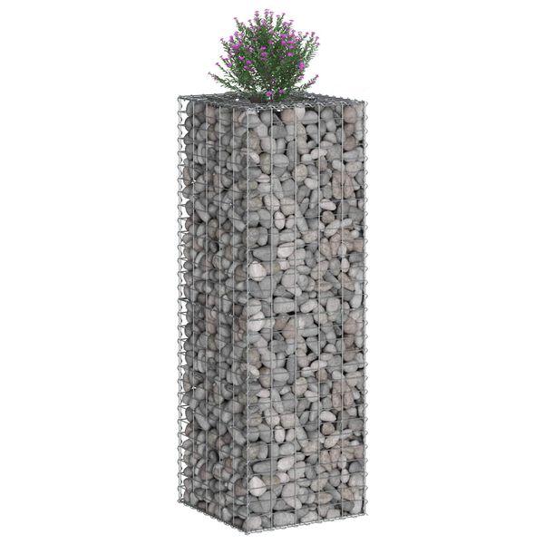 vidaXL Gabion h&oslash;jbed S&oslash;lv 50 x 50 x 150 cm Galvaniseret st&aring;l