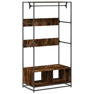 vidaXL kl&aelig;deskab 90x50x180 cm konstrueret tr&aelig; r&oslash;get egetr&aelig;sfarve