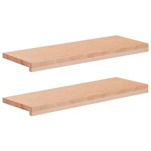 vidaXL Trappetrin 2 stk. 70 x 25 x 2 cm Naturfarvet Solid b&oslash;g